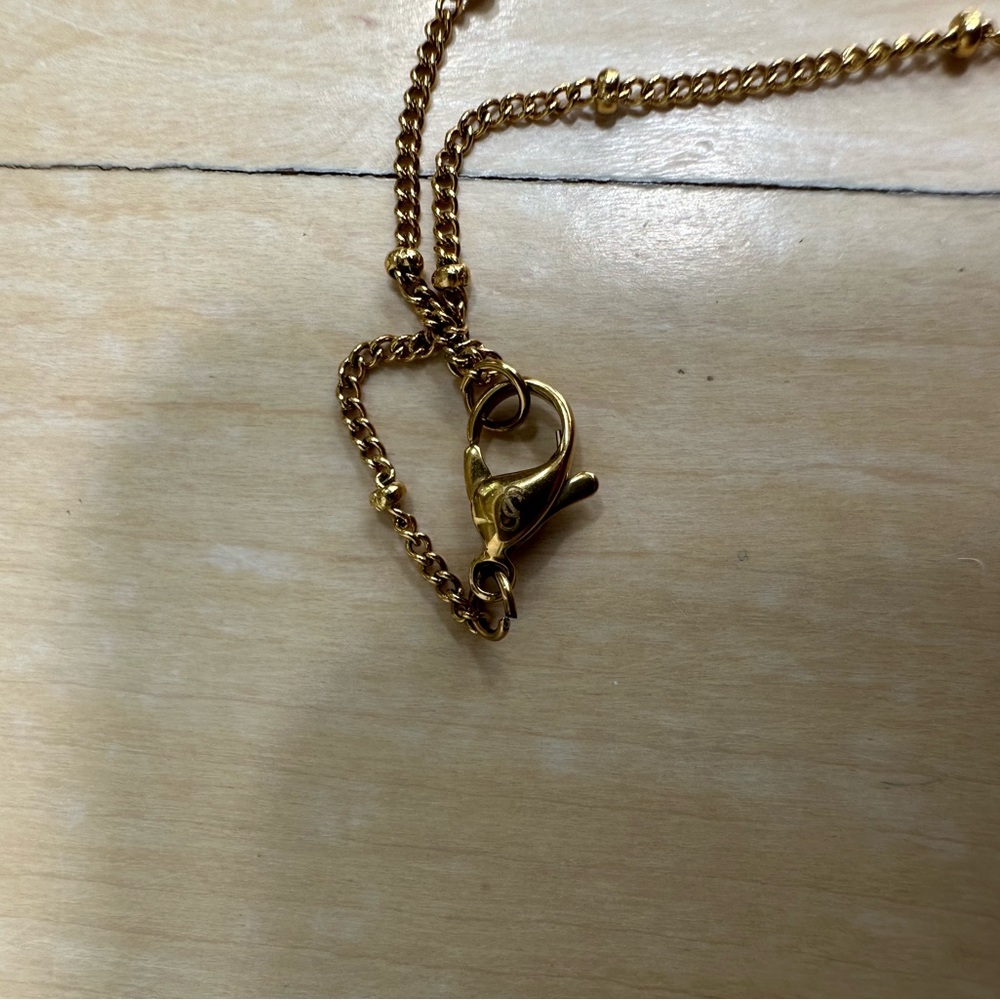 Savvy cie 22k yellow gold plated stainless steel coin initial necklace - Picture 6 of 7